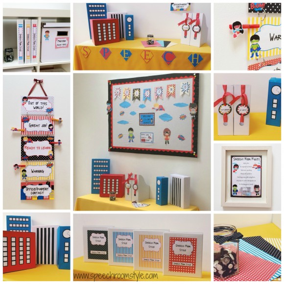 Superhero Theme Classroom Decor - whole pack collage