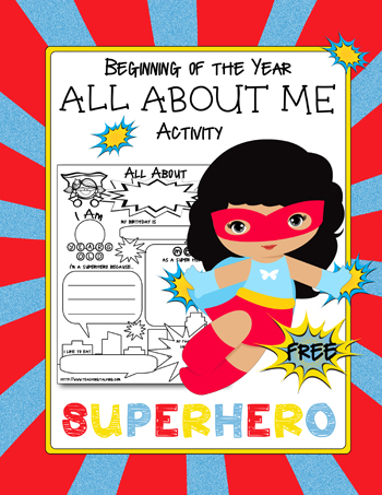 Free All About Me Activity with a Superhero Theme