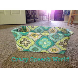 DIY Speech Projects Fabric covered baskets